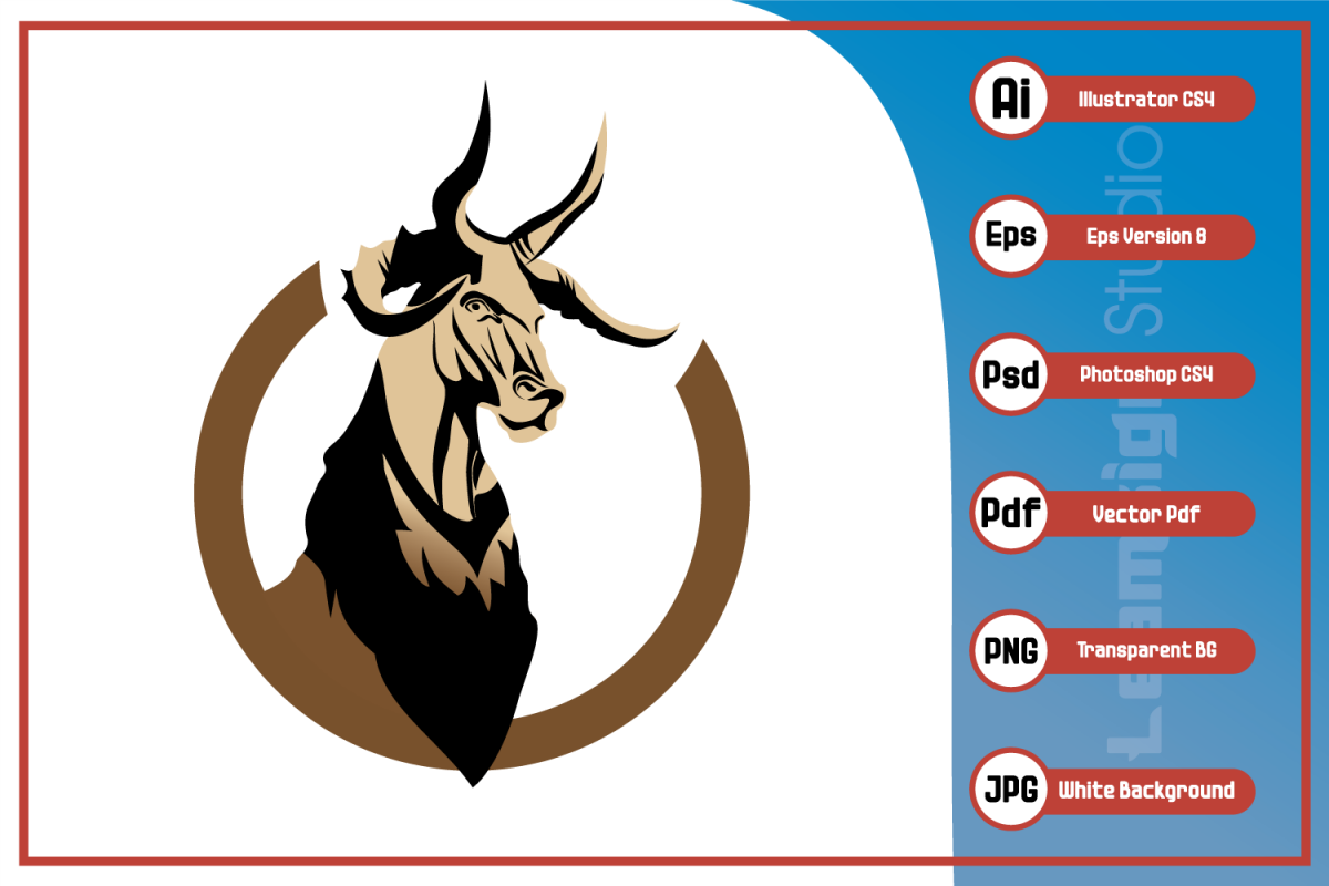 1200x800 Horned Goat Horse Logo