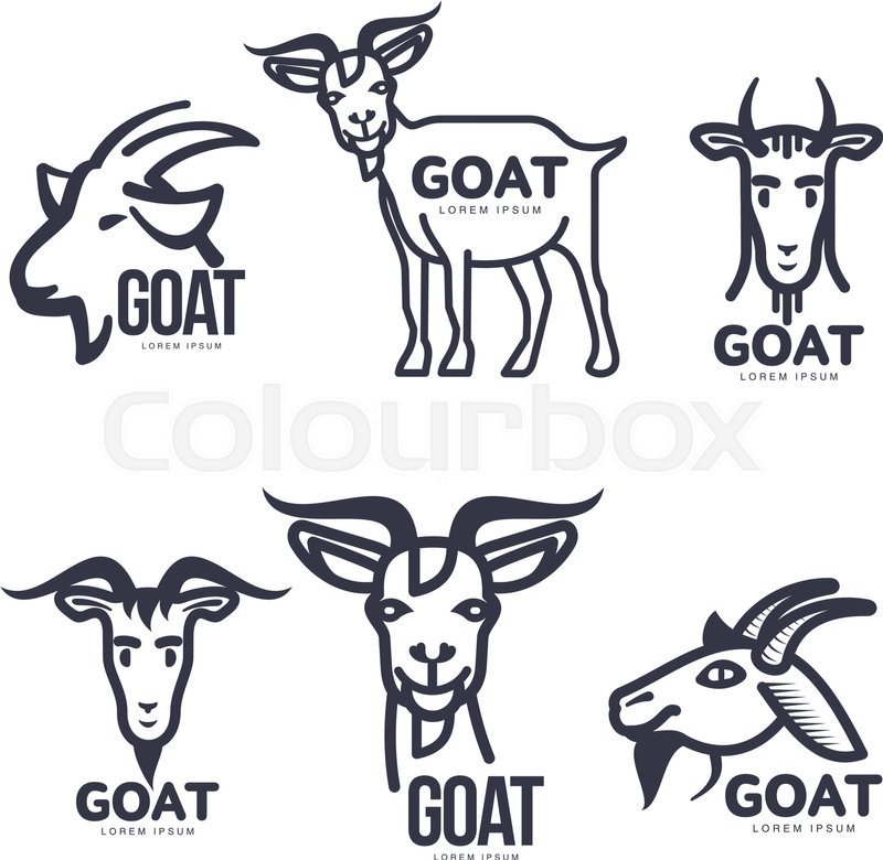 800x780 Set Of Funny Goat Head And Body Logo Stock Vector Colourbox