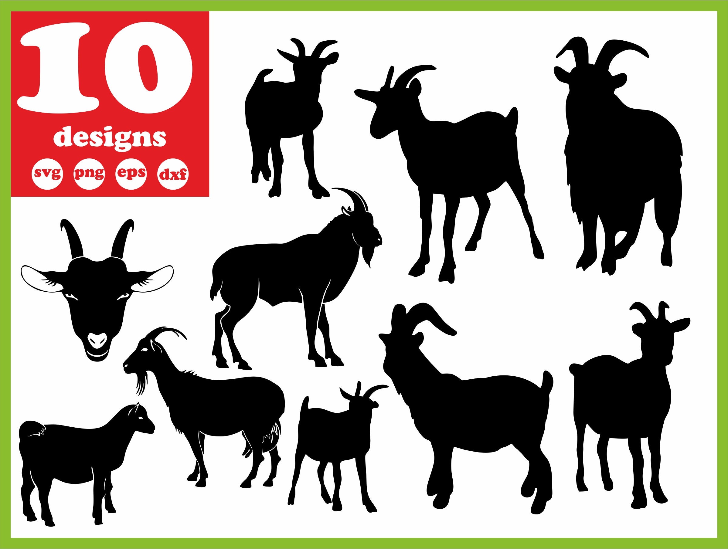 2398x1809 Goat Farm Digital Head Download Silhouette Vector Etsy