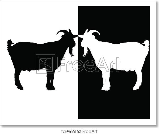 560x470 Free Art Print Of Goat Silhouette Goat