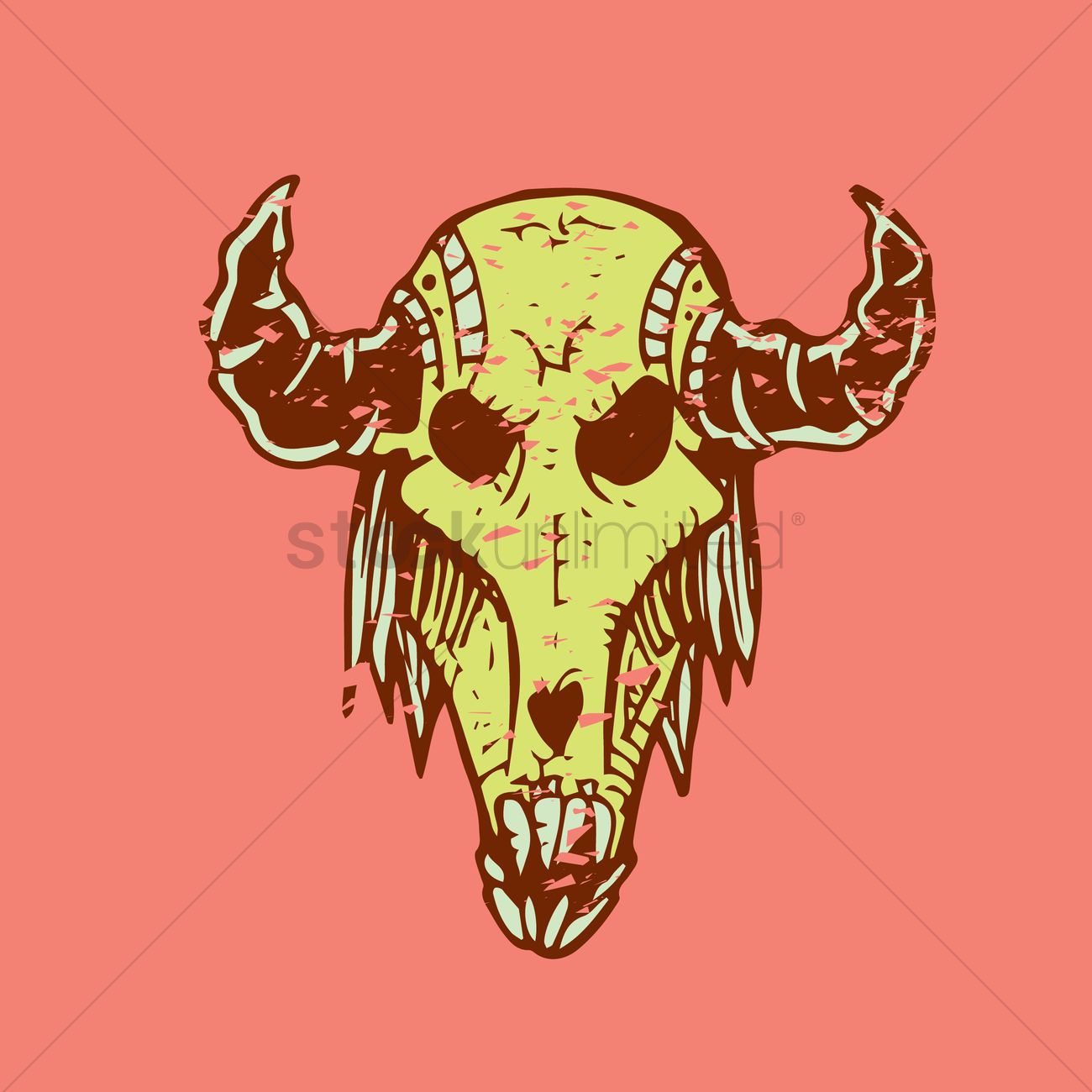 1300x1300 Goat Skull Vector Image