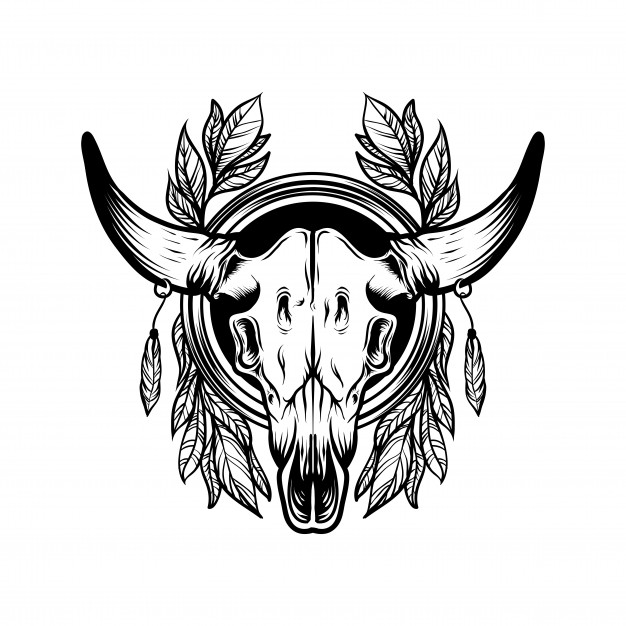 626x626 Goat Skull Vector Vector Premium Download