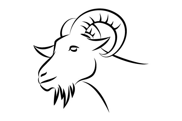 580x386 Goat Head Vector Illustration Graphic