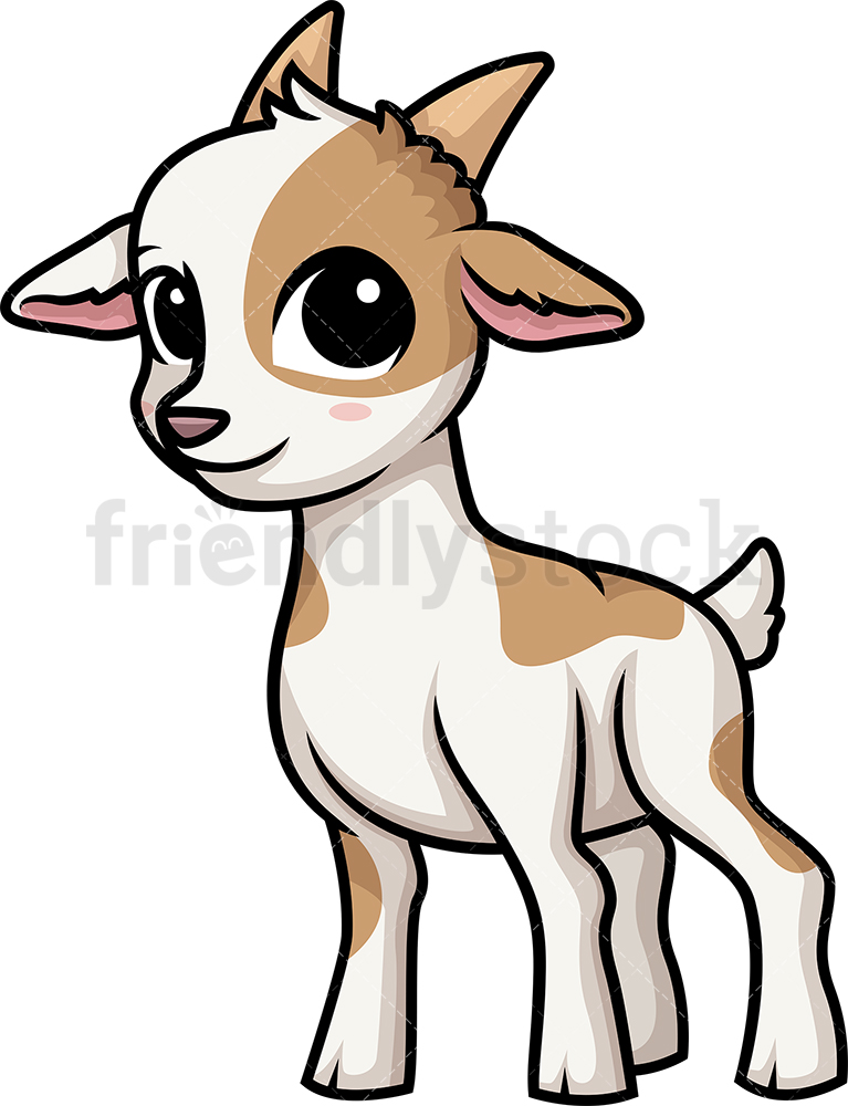 767x1000 Chibi Kawaii Goat Clipart Cartoon Vector