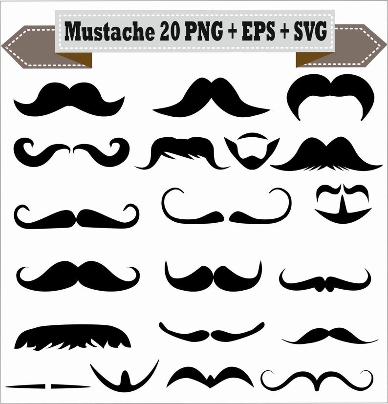 794x827 Mustache Styles Meme Emoji Beard Goatee Silhouette Vector Etsy