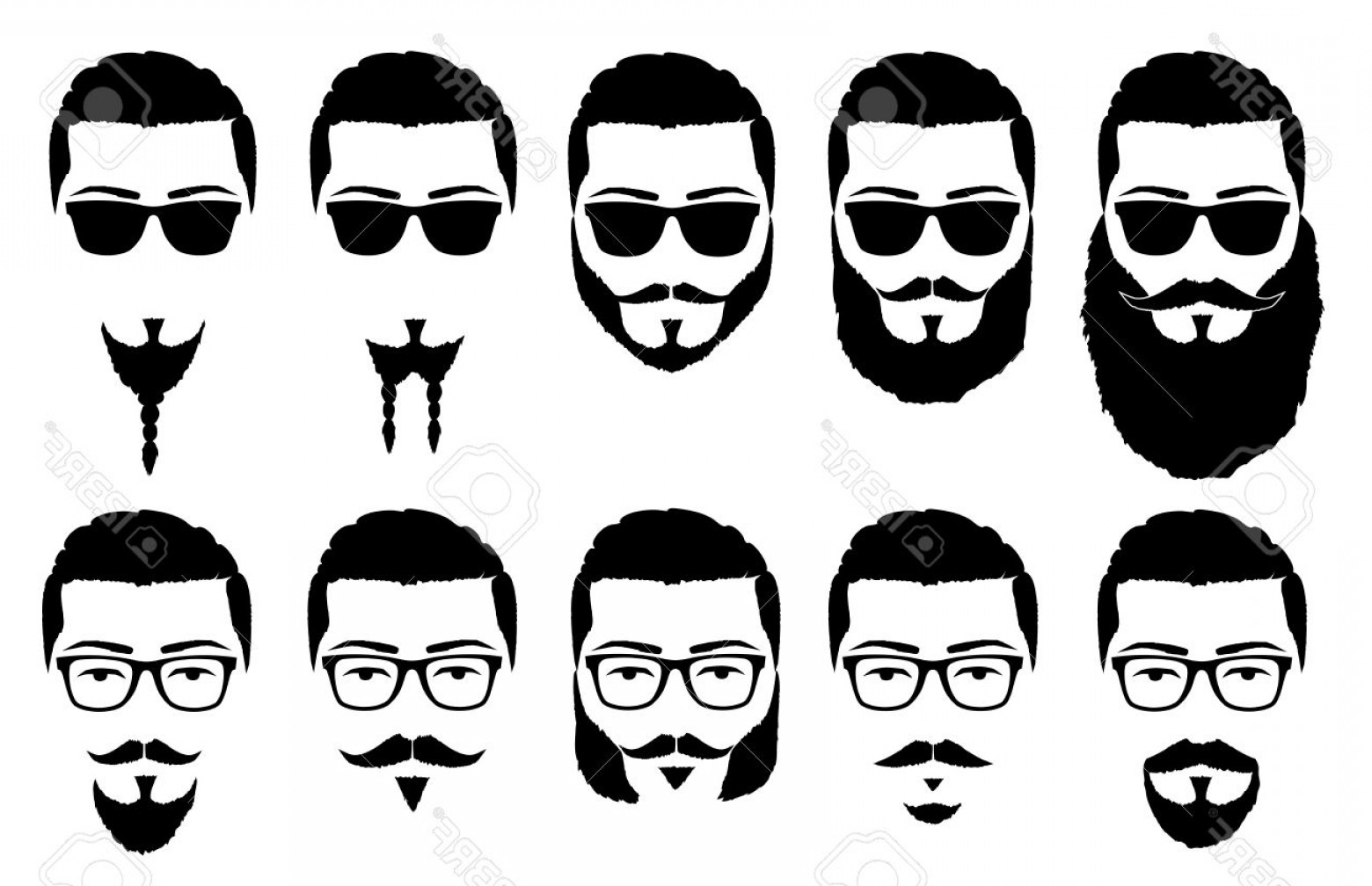 1560x1008 Photovector Illustration Silhouette Mustache And Beard Geekchicpro