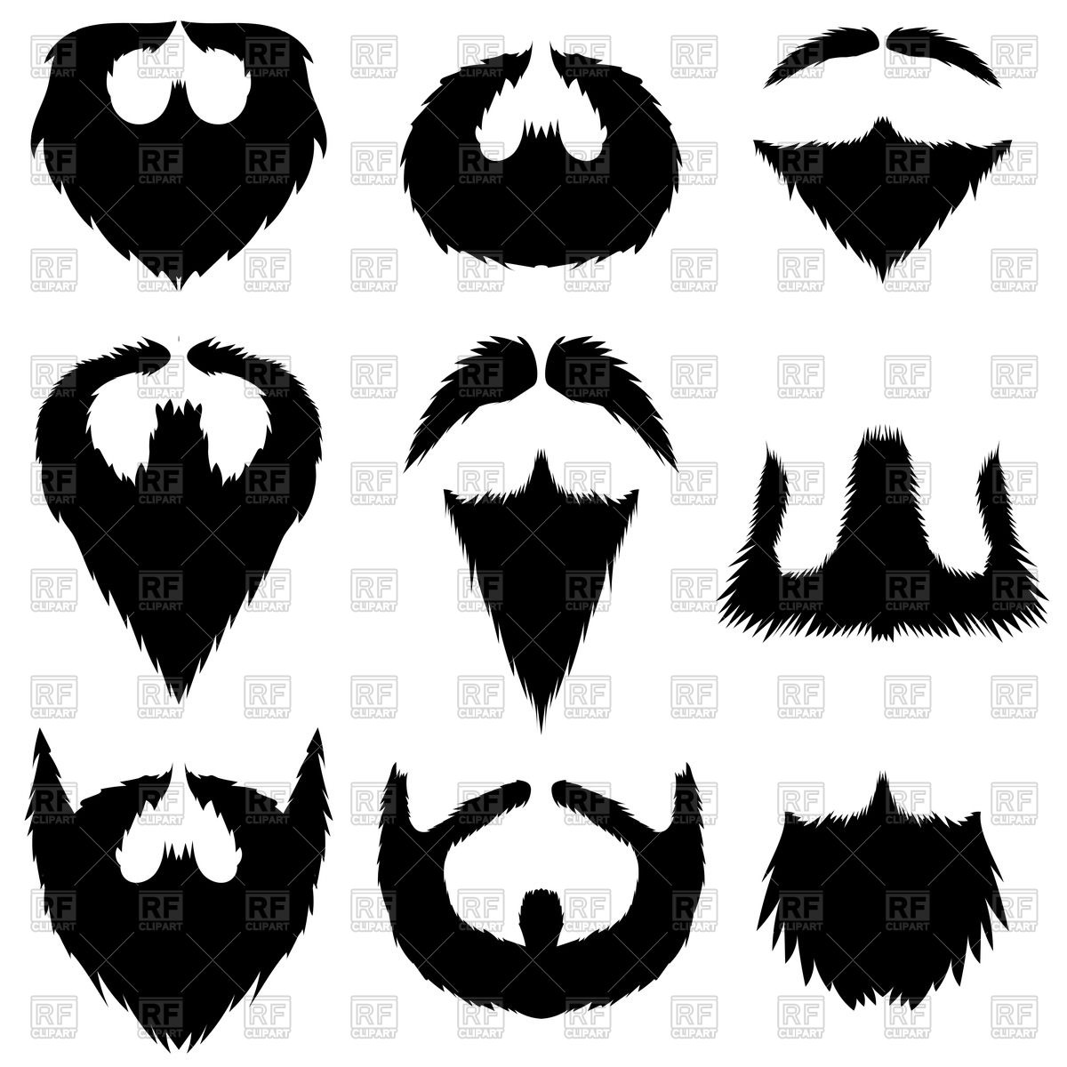 1200x1200 Set Of Mustaches And Beards Vector Image Of People