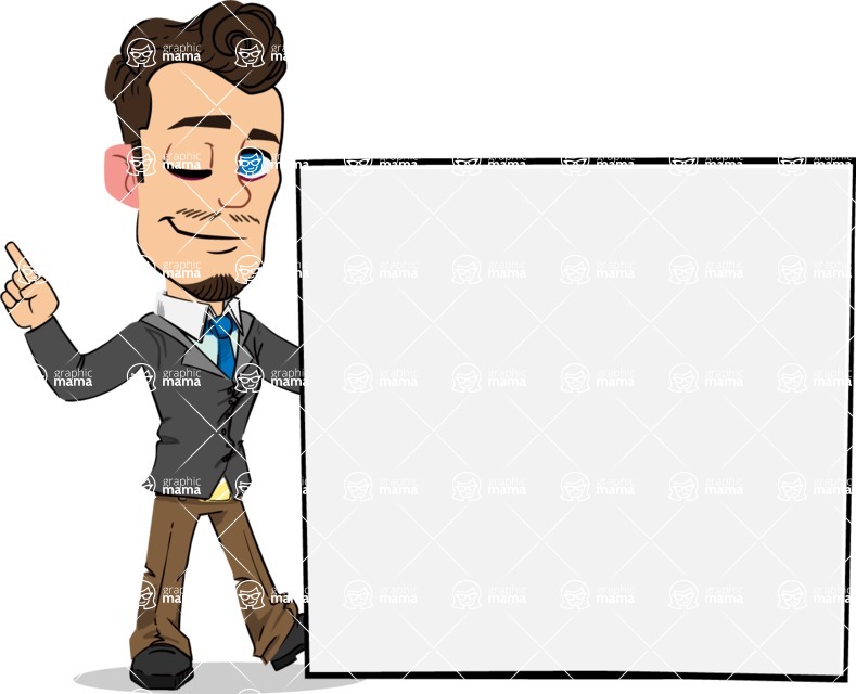 789x640 Simple Style Cartoon Of A Businessman With Goatee Vector Cartoon