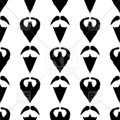 400x400 Beard Silhouette Seamless Pattern Vector Image Of Backgrounds