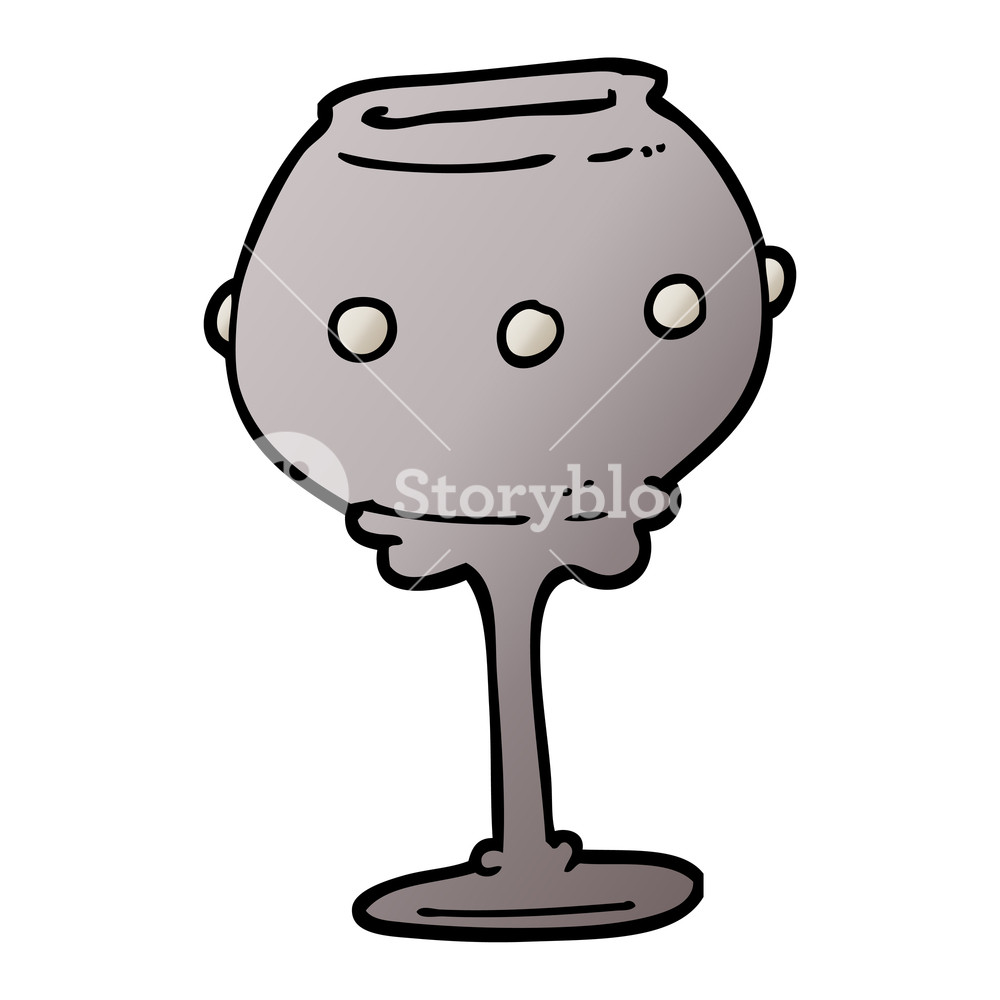 1000x1000 Vector Gradient Illustration Cartoon Metal Goblet Royalty Free