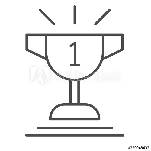 500x500 Champion Cup Thin Line Icon Goblet Vector Illustration Isolated