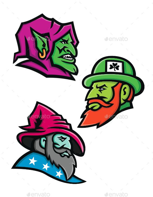 590x760 Goblin Leprecahun And Wizard Mascot Collection