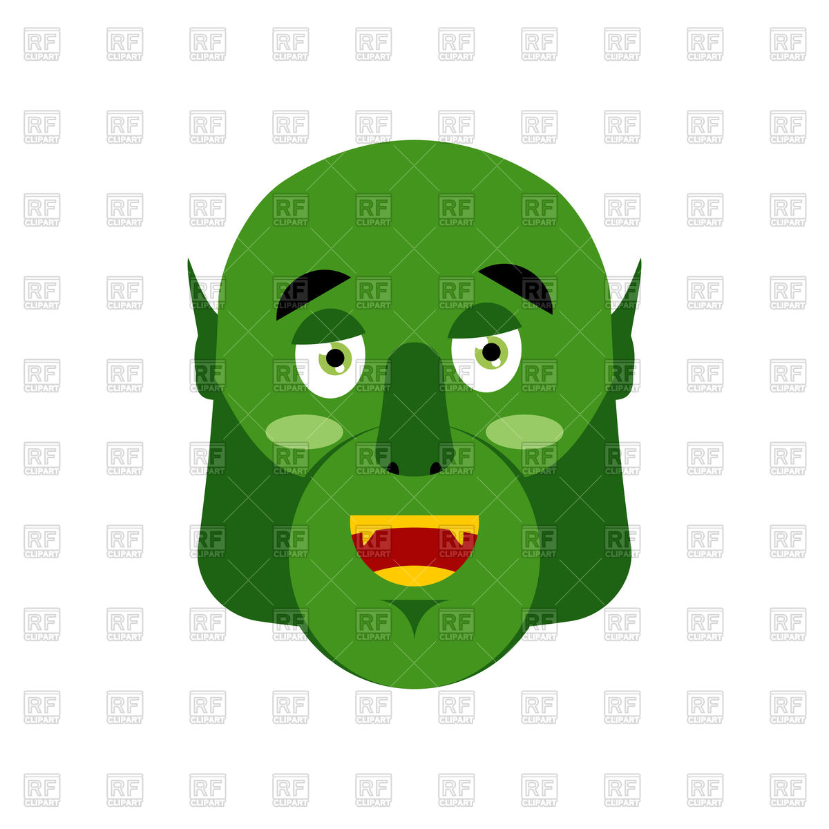 1200x1200 Ogre Happy Emoji Goblin Merry Emotion Vector Image Of People