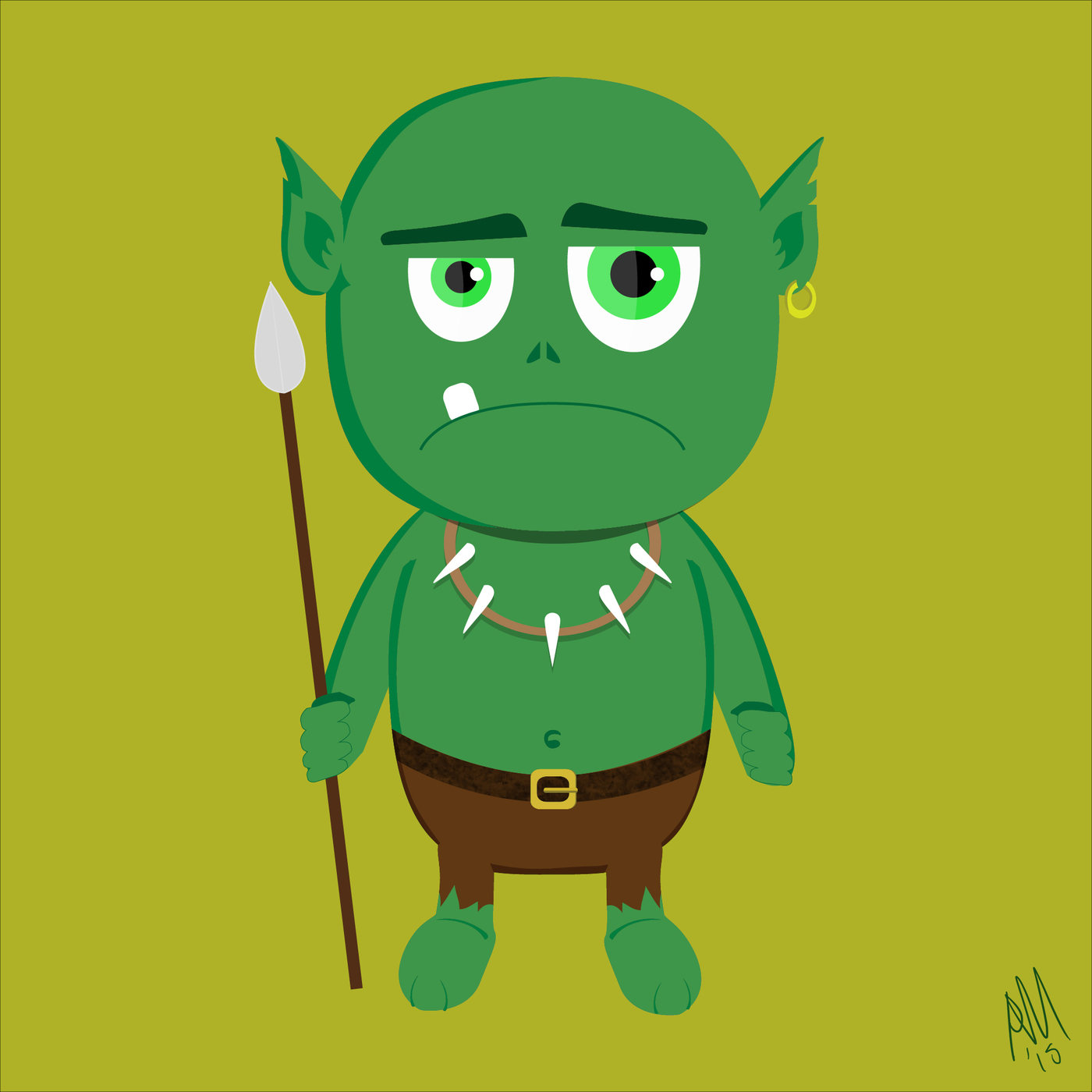 1400x1400 Sad Goblin Vector Art