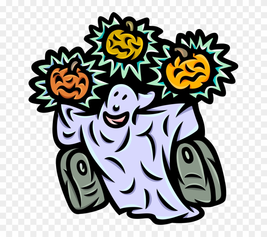 880x780 Vector Illustration Of Halloween Goblin Ghost Phantom, Clipart