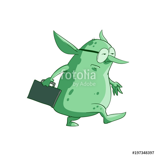 500x500 Colorful Vector Illustration Of A Cartoon Office, Corporate Troll