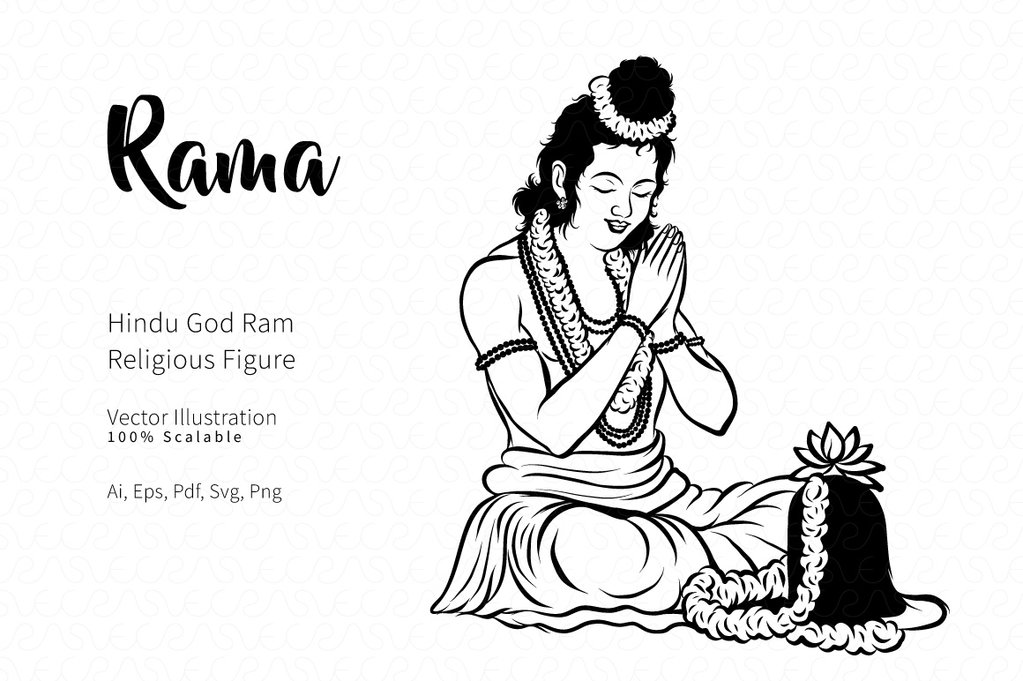 1023x681 Rama Hindu God Vector Illustration Vecras