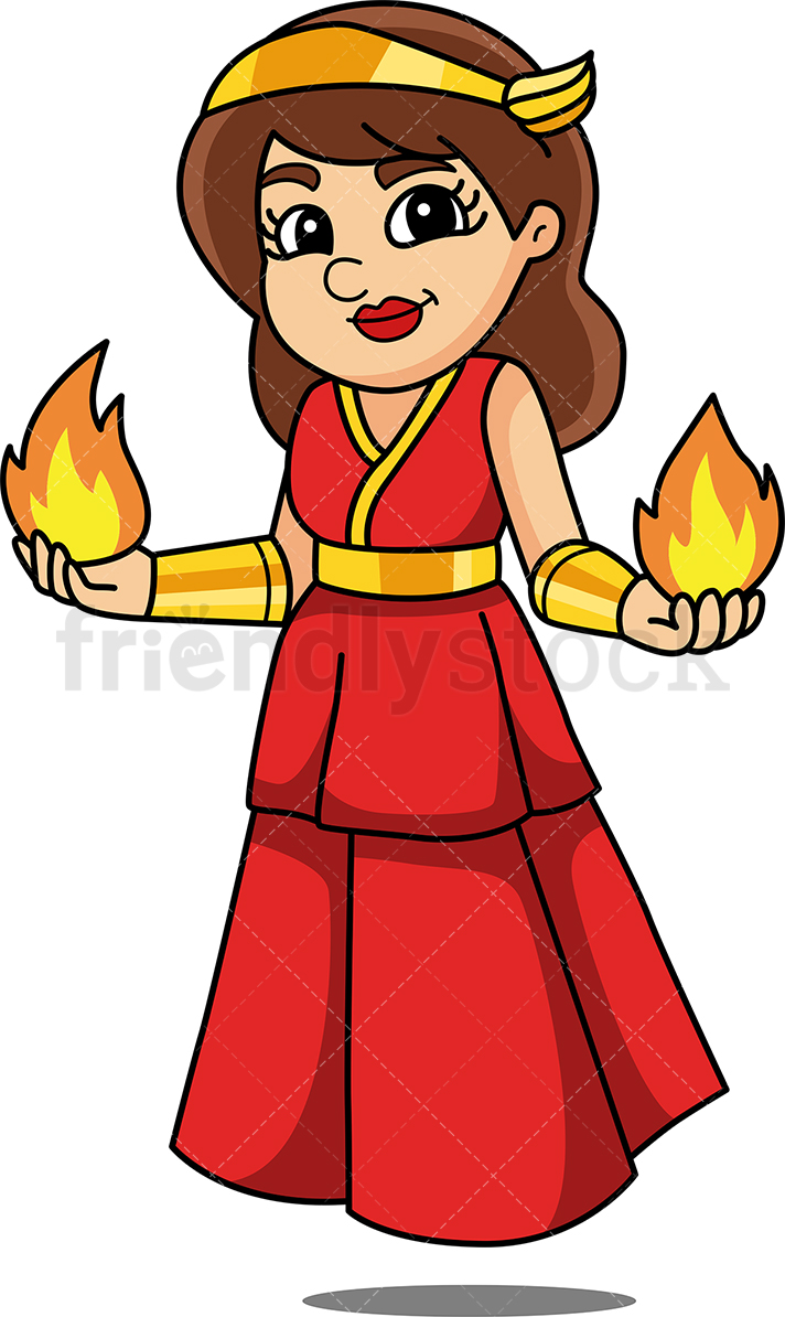712x1194 Hestia Greek Goddess Cartoon Vector Clipart