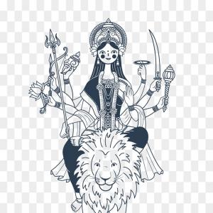 300x300 Silhouette Of Goddess Durga Rays Vector Catchsplace