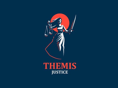 450x338 The Goddess Of Justice Themis Set Vector Illustration Royalty