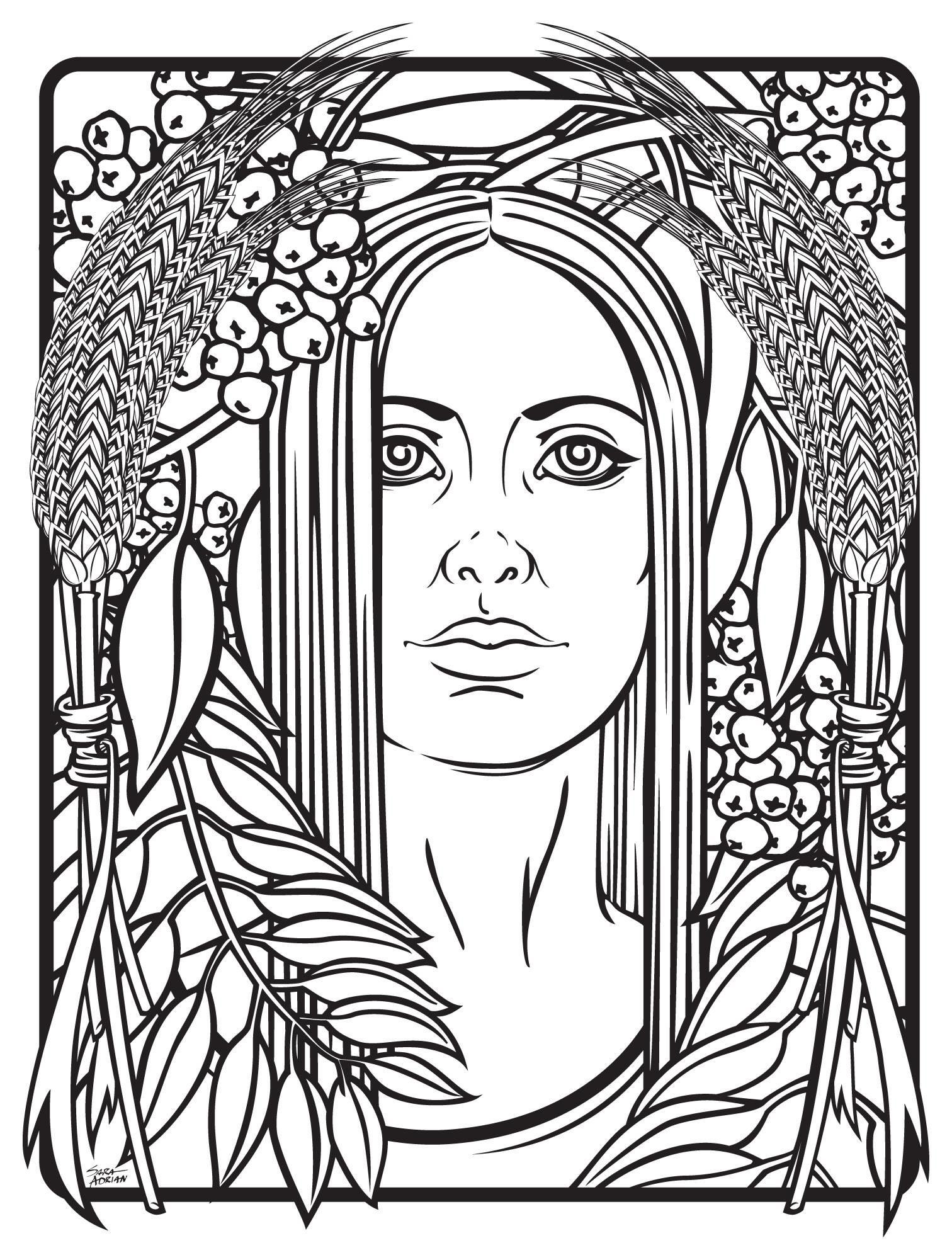 1512x2001 Wheat Goddess' Vector Art