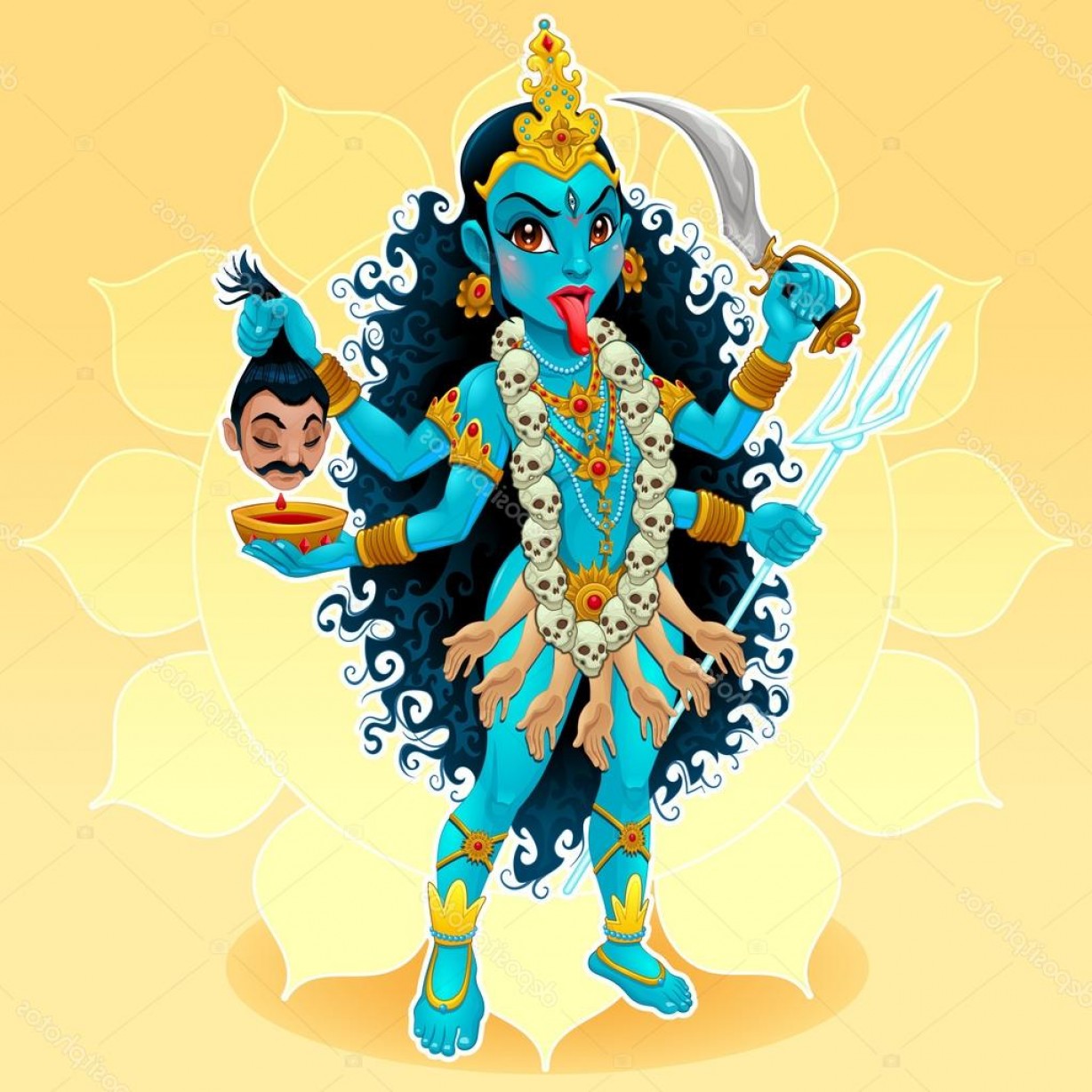 1228x1228 Depositphotos Stock Illustration Kali Goddess Vector Illustration