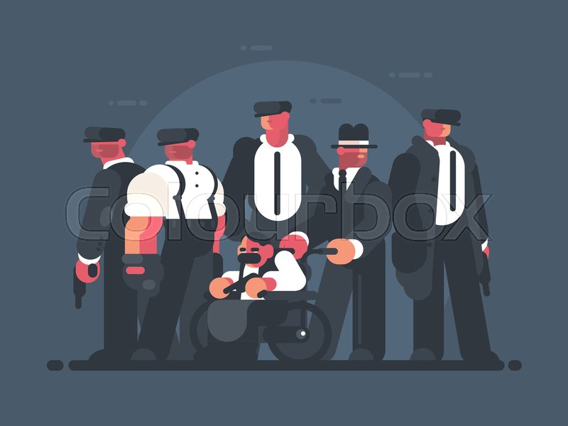 Godfather Of Mafia Man In Wheelchair Stock Vector Colourbox 800x600 Godfather Of Mafia Man In Wheelchair Stock Vector Colourbox