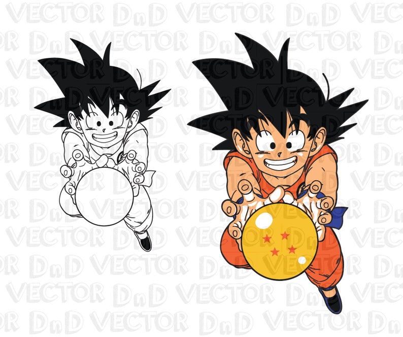 794x664 Son Goku Dragonball Vector Pdf Png Cartoon Manga Etsy