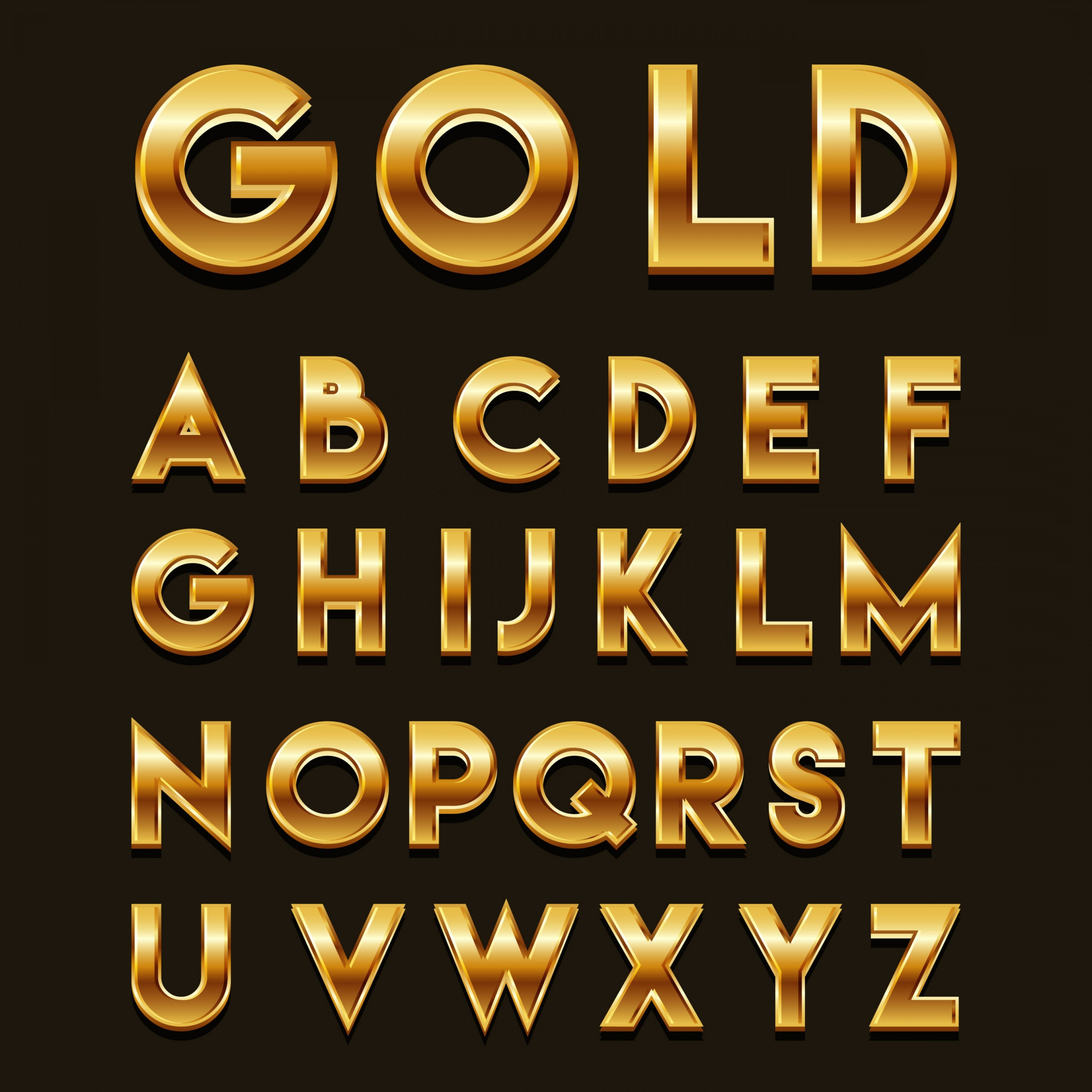 Alfabeto Dorado Png Fancy Letters Stylish Alphabets Gold Letters | My ...
