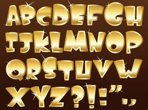 Gold Alphabet Free Vector Download 494x368 Gold Alphabet Free Vector Download