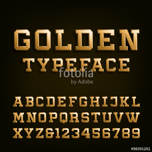 Golden Alphabet Vector Font Type Letters, Numbers And Symbols 500x500 Golden Alphabet Vector Font Type Letters, Numbers And Symbols