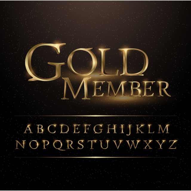 Golden Memeber Alphabet Vector Art Font For Free Download 640x640 Golden Memeber Alphabet Vector Art Font For Free Download