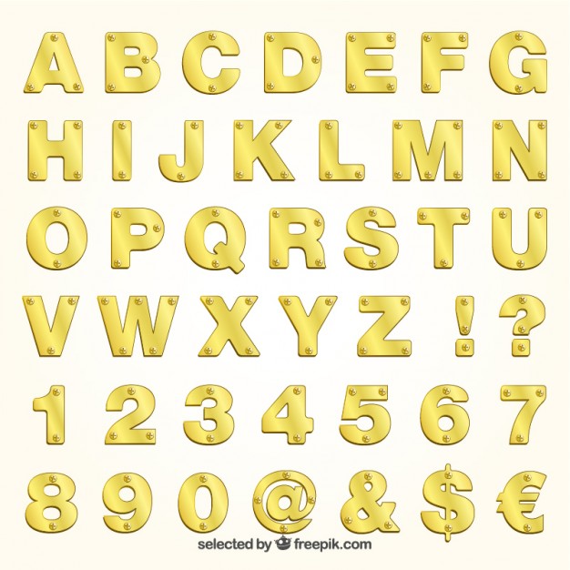 Golden Alphabet Vector Free Download 626x626 Golden Alphabet Vector Free Download