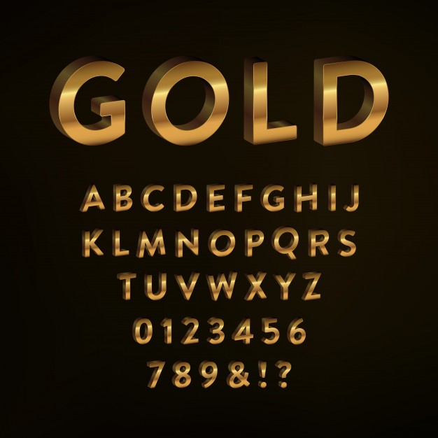 Gold Alphabet Vector at Vectorified.com | Collection of Gold Alphabet ...