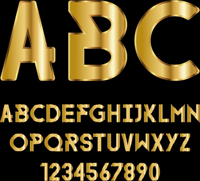 Bright Golden Alphabet Vector Free Vector Download 407x368 Bright Golden Alphabet Vector Free Vector Download