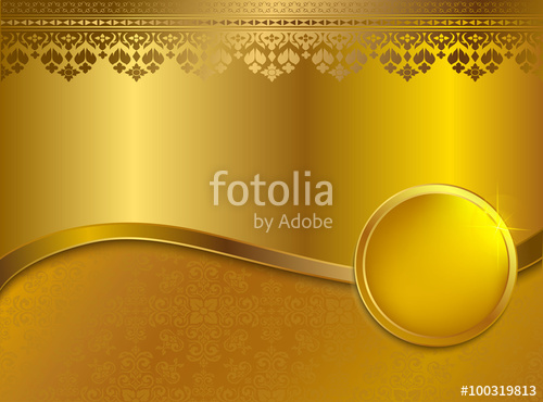 500x370 Gold Background With Oval Logo Pattern Line Vector Design For Text