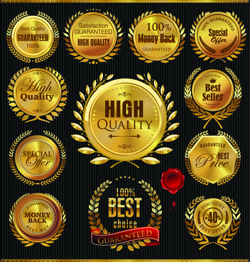 Golden Laurel Wreath Badges Vector Free Download 500x524 Golden Laurel Wreath Badges Vector Free Download