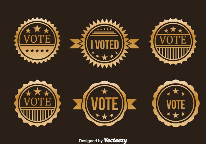 Presidential Election Gold Badge Vector Set 700x490 Presidential Election Gold Badge Vector Set