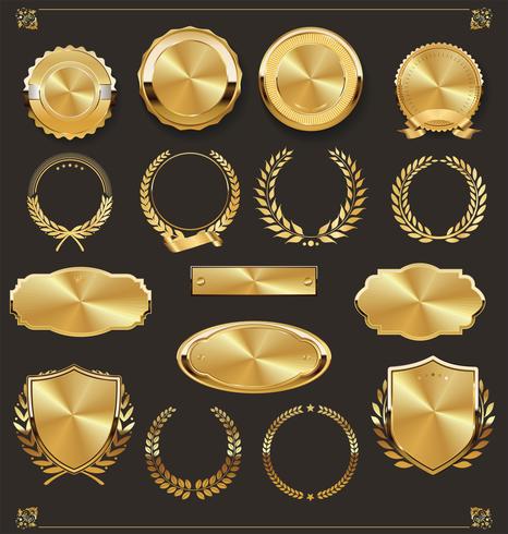 Retro Golden Badge Vector Illustration Collection 466x490 Retro Golden Badge Vector Illustration Collection