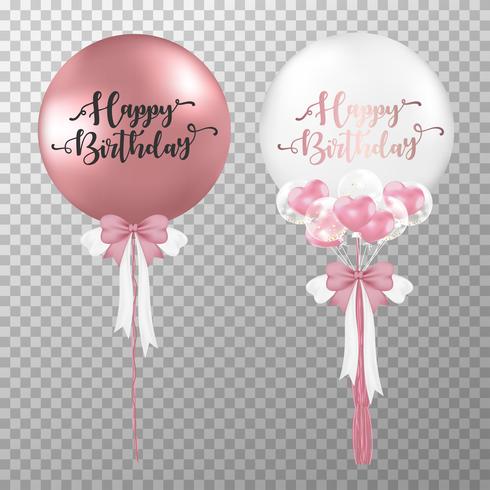 490x490 Birthday Balloons On Transparent Background Realistic Rose Gold