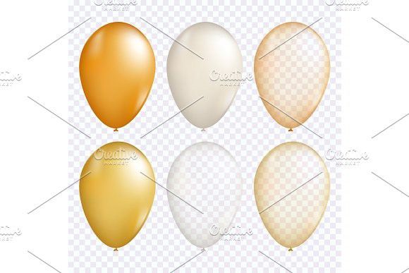 580x387 Gold Balloon Vector Set
