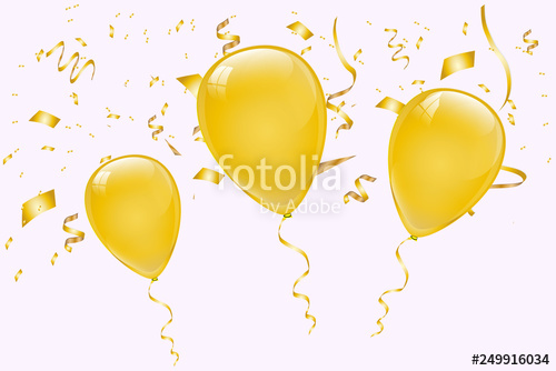 500x334 Gold Balloons, Vector Illustration Stock Image And Royalty Free