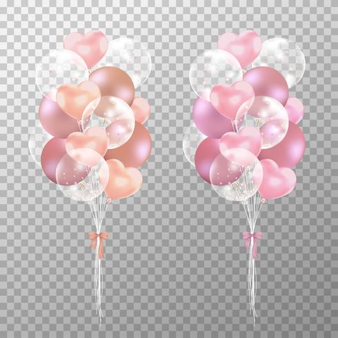 490x490 Rose Gold Balloons On Transparent Background Realistic Glossy