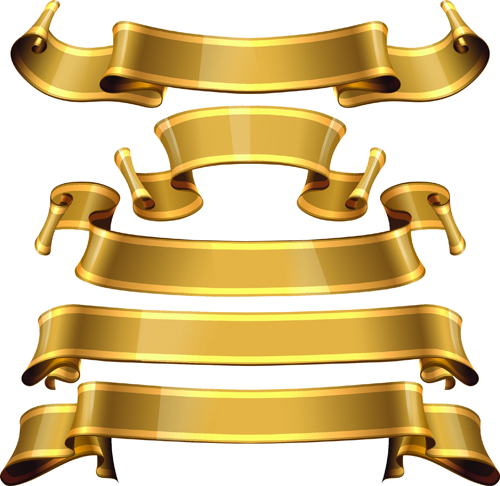 Gold Ribbon Banners Luxury Vector Free Download 500x486 Gold Ribbon Banners Luxury Vector Free Download