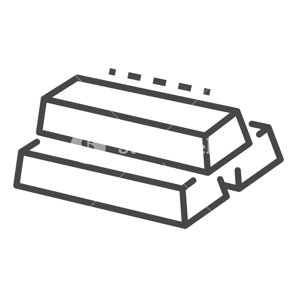 1000x1000 Gold Bar Icon Outline Gold Bar Vector Icon For Web Design