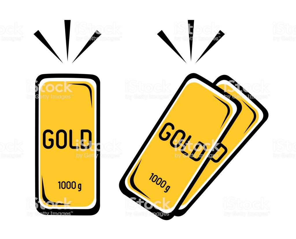 1024x829 Gold Bar Vector Illustration Color Icons