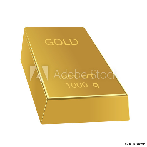 500x500 Realistic Gold Bar Vector Illustration