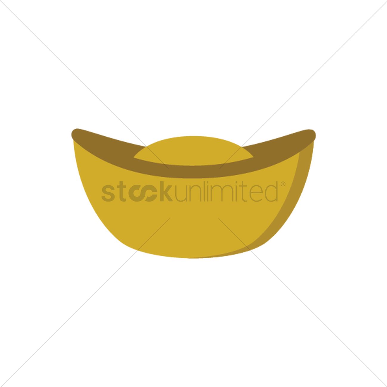 1298x1300 Chinese Gold Bar Vector Image