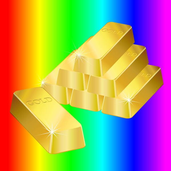 600x600 Colorful Background With Gold Bar Vector Free Graphics
