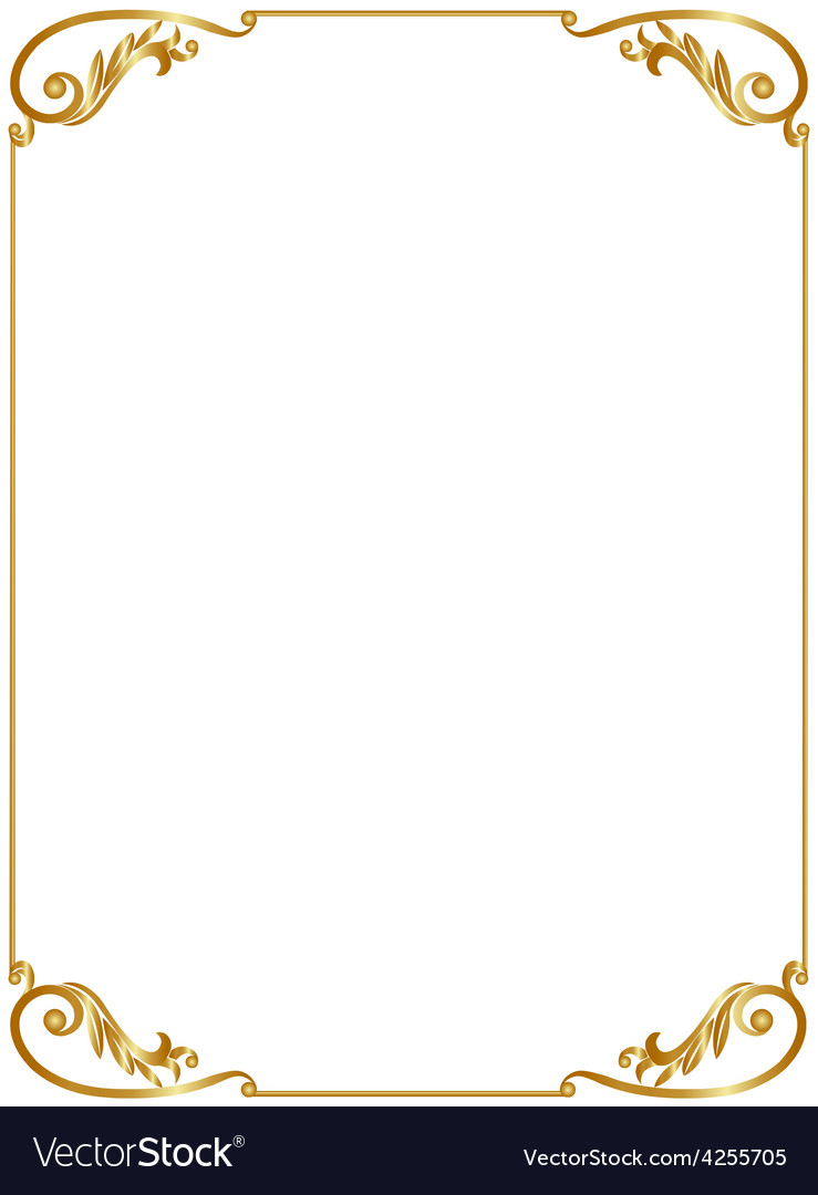 739x1080 Gold Frame Border Vector Vector Illustration Gold Frame